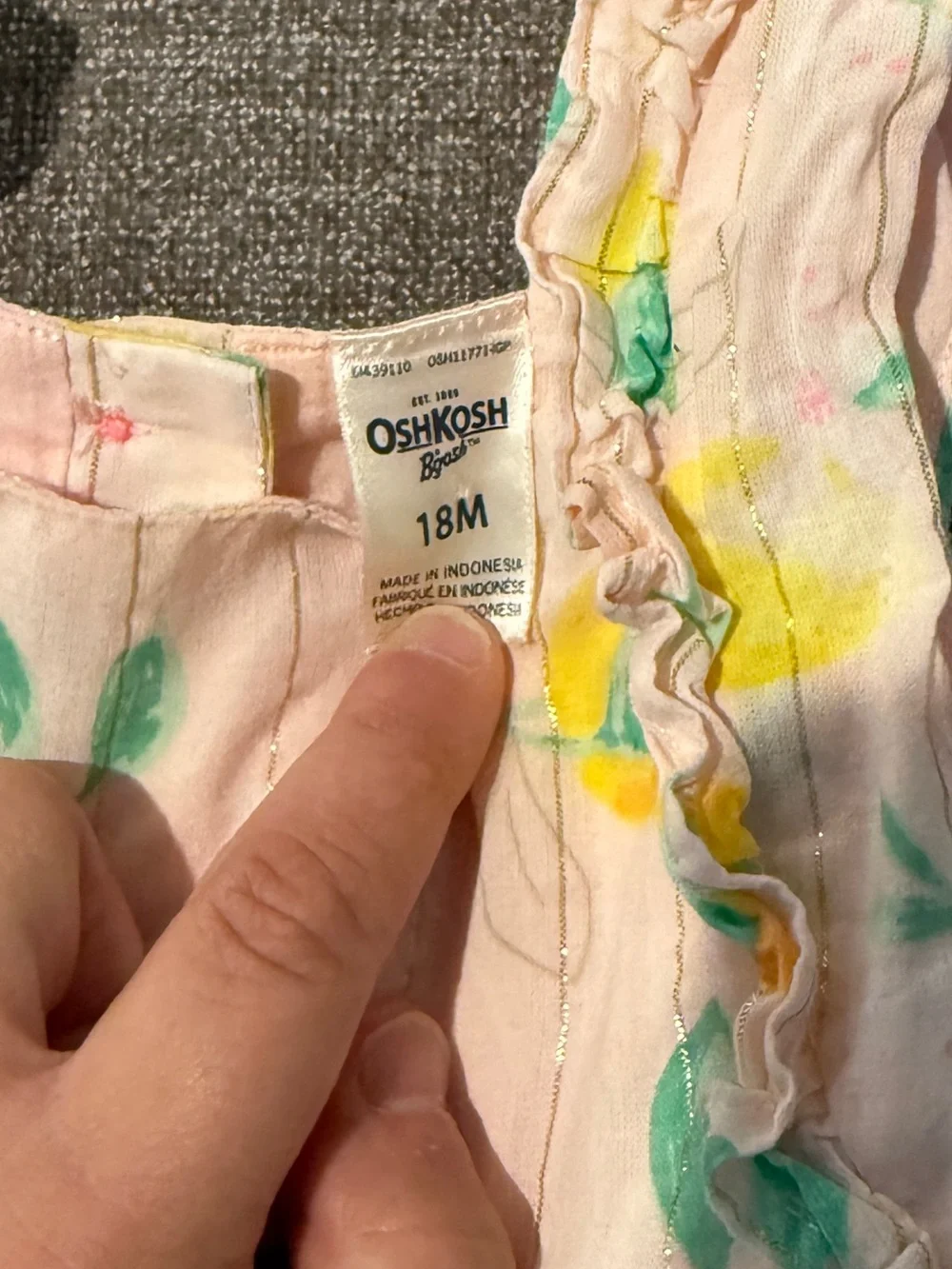 OshKosh Kids Pink Lemon Print Sundress